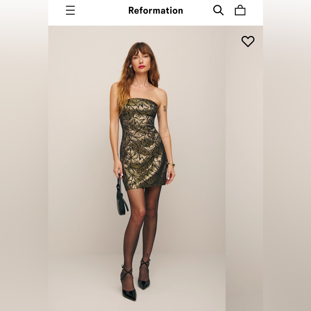 Reformation gabby dress size 6 in color gilded